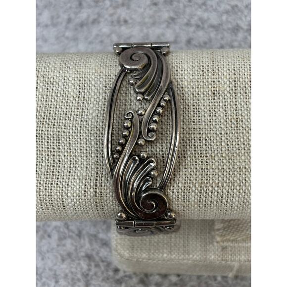 Taxco Mexico Sterling Silver Bangle Bracelet #63566 - Picture 1 of 6